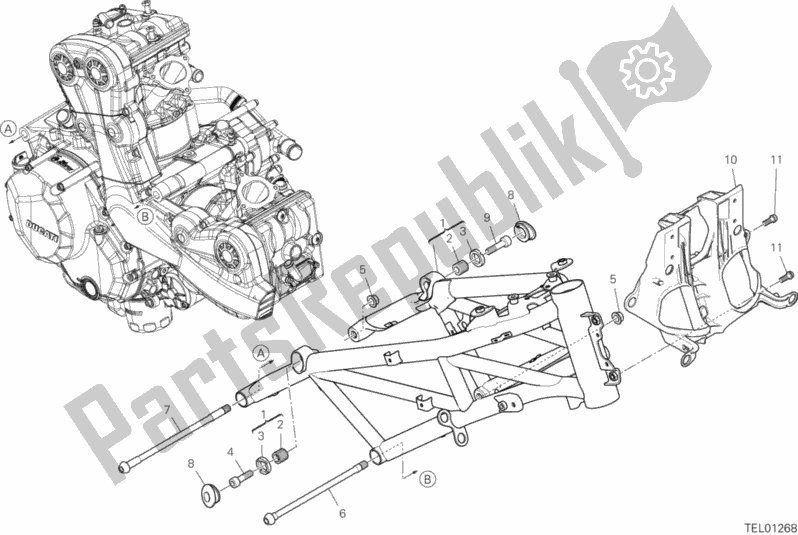 Alle onderdelen voor de Kader van de Ducati Multistrada 950 S Touring 2019